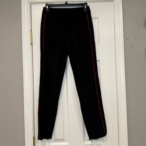 Athleta Black Stellar Novelty Trouser Commute Work Travel Pant Size 4 Red Stripe